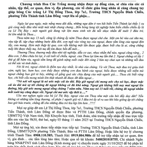 Kêu gọi chung tay giúp đỡ em Lê Thị Hồng Thoa - Lớp 7A1