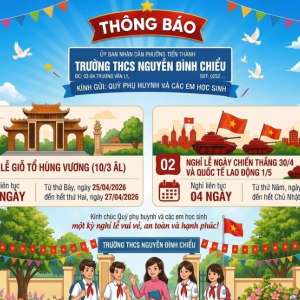 THÔNG BÁO: NGHỈ LỄ GIỖ TỔ HÙNG VƯƠNG, NGÀY CHIẾN THẮNG 30/4 VÀ QUỐC TẾ LAO ĐỘNG 1/5