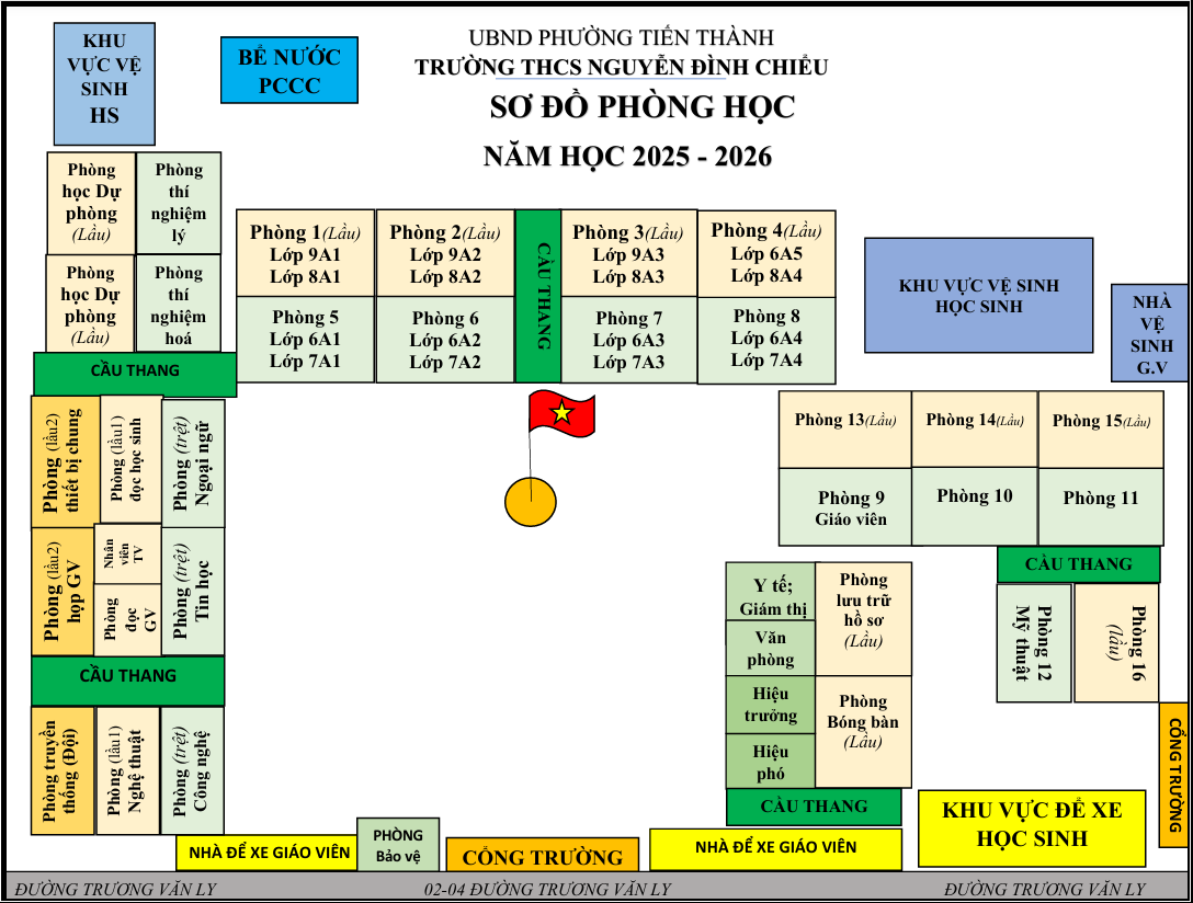 Sơ đồ phòng học năm học 2025 - 2026