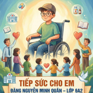 CHUNG TAY TIẾP SỨC CHO EM ĐẶNG NGUYỄN MINH QUÂN (LỚP 6A2) VƯỢT QUA BẠO BỆNH