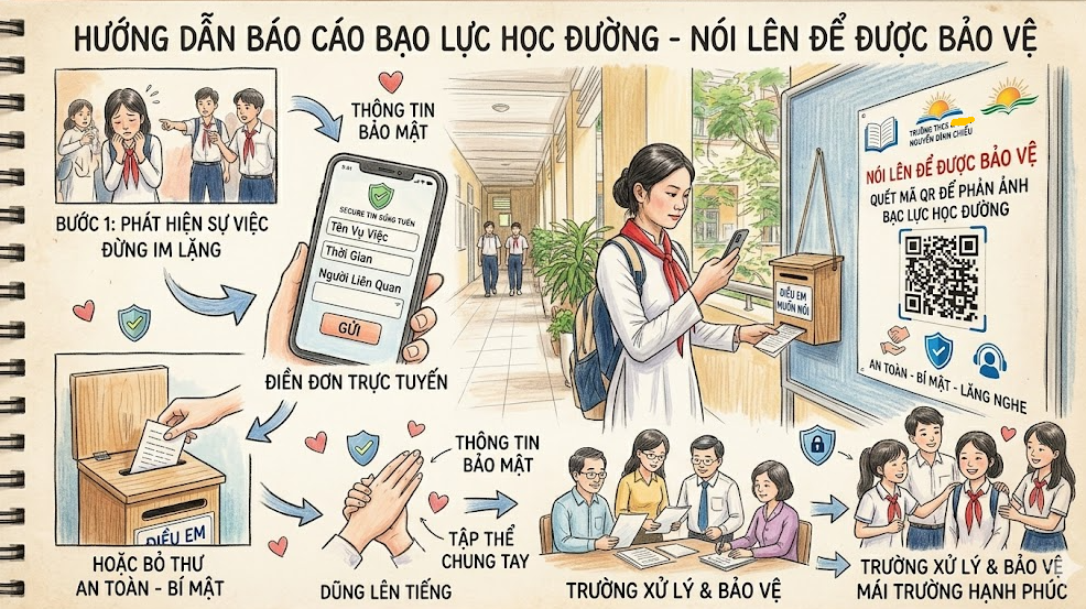 XÂY DỰNG TRƯỜNG HỌC HẠNH PHÚC: "NÓI LÊN ĐỂ ĐƯỢC BẢO VỆ"